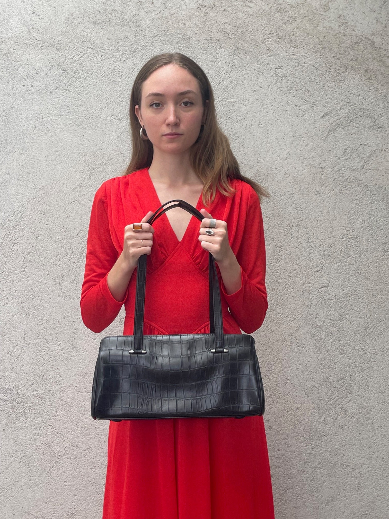 Vintage Black - Leather Shoulder Bag