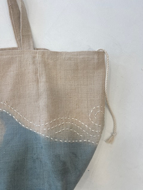 Blue XL BEACH TOTE & Wave