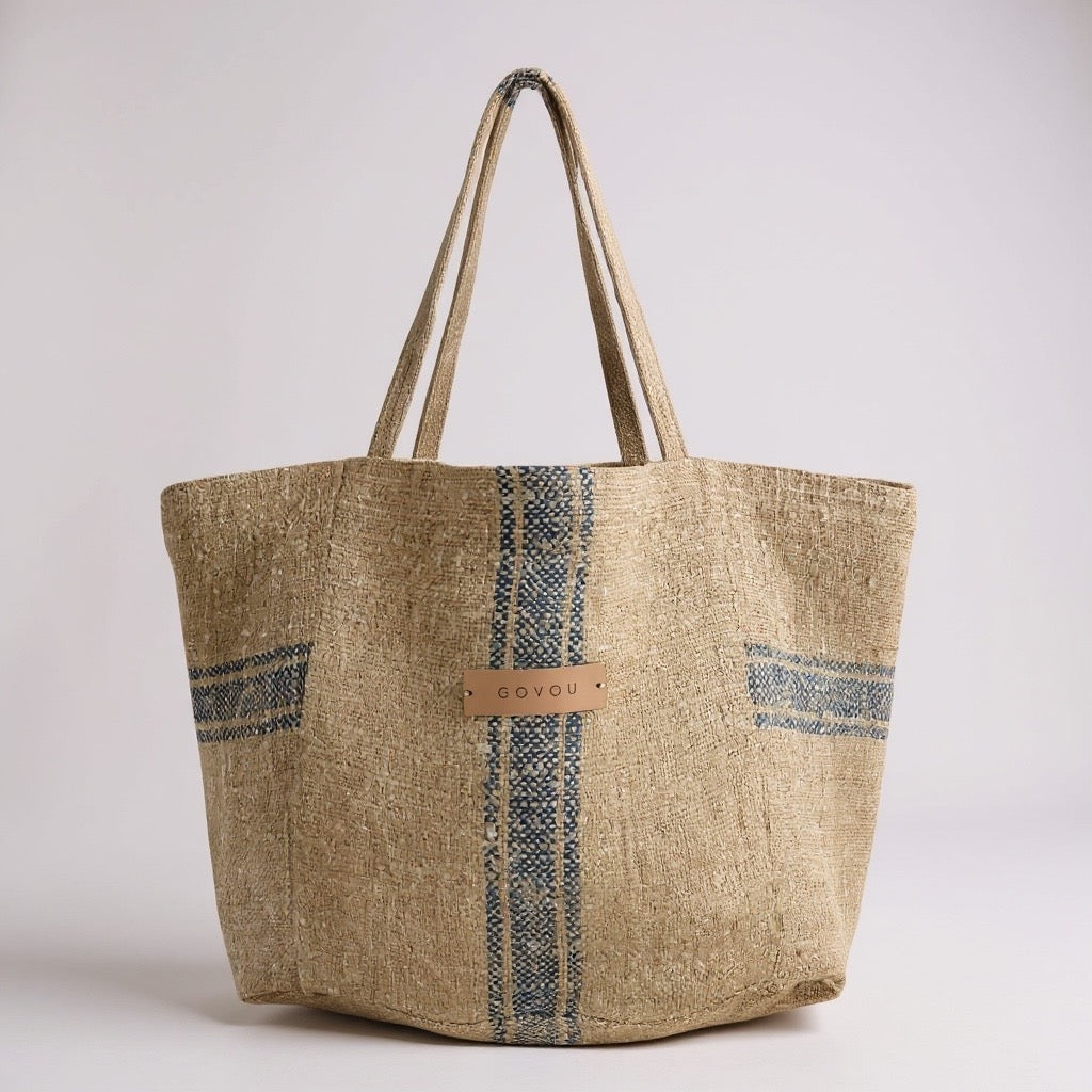 Blue hemp Basket bag