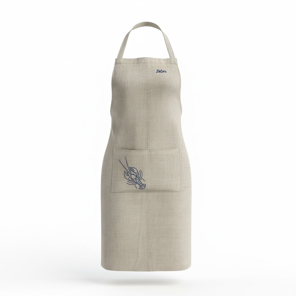 White &embroidery stitched Apron