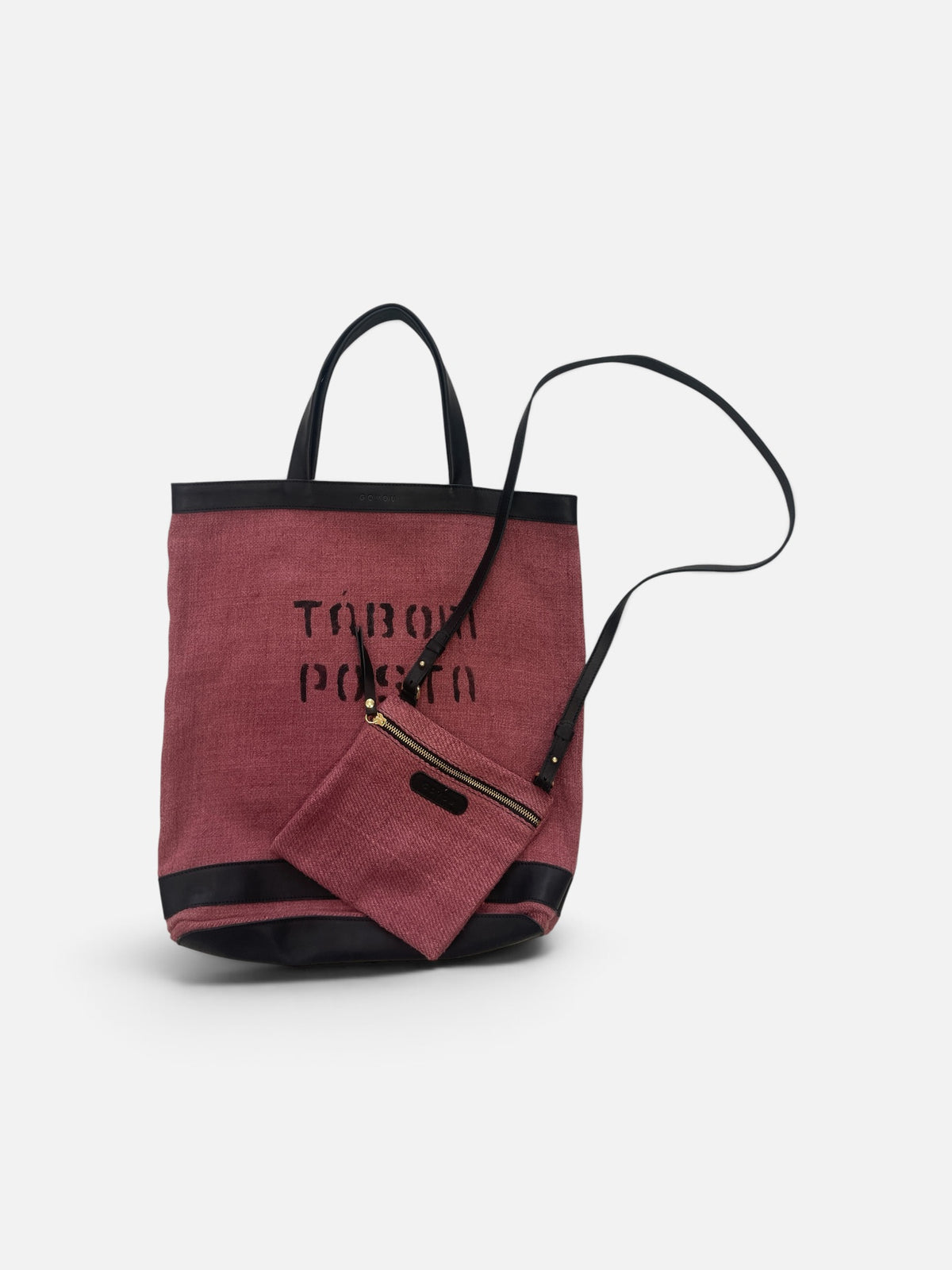 VINTAGE BROWN LINEN BAG