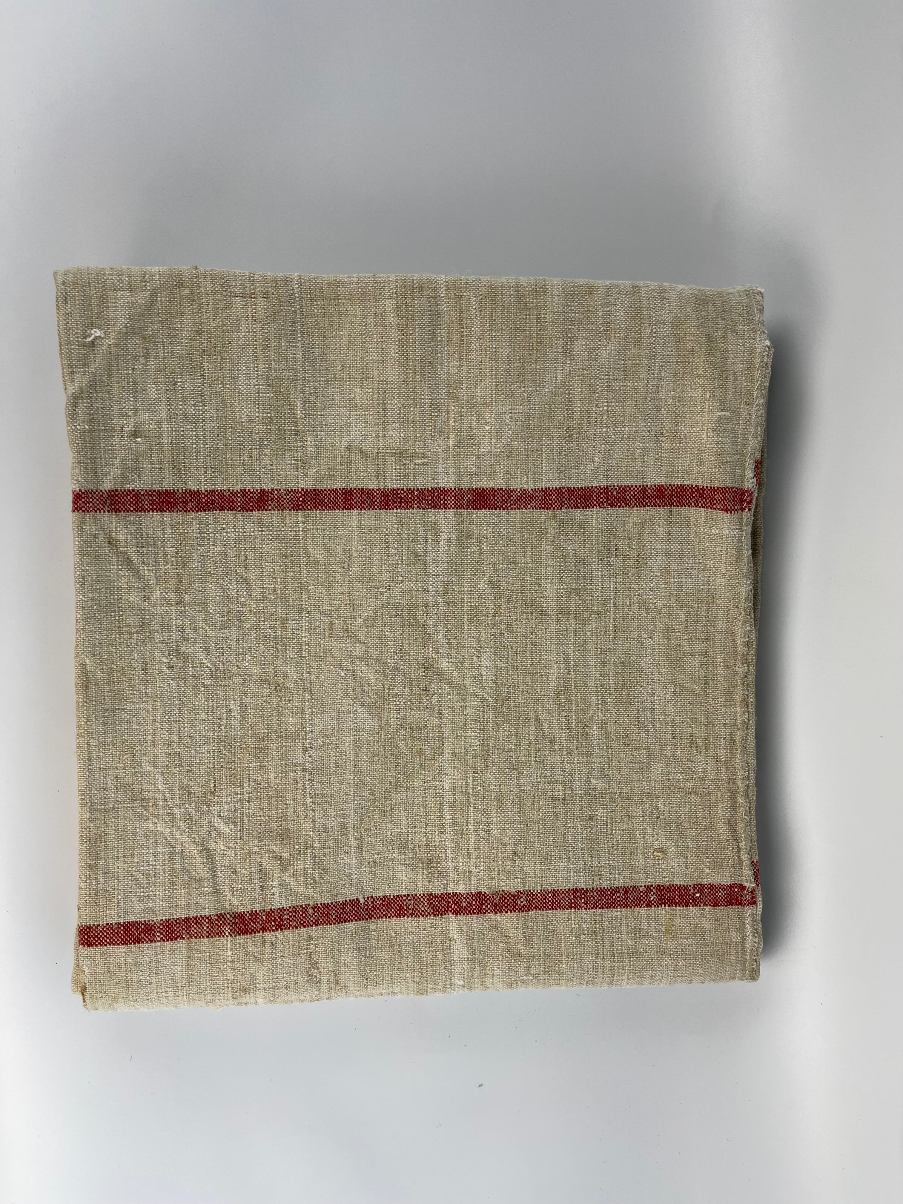 red single stripe & Linen TABLECLOTH