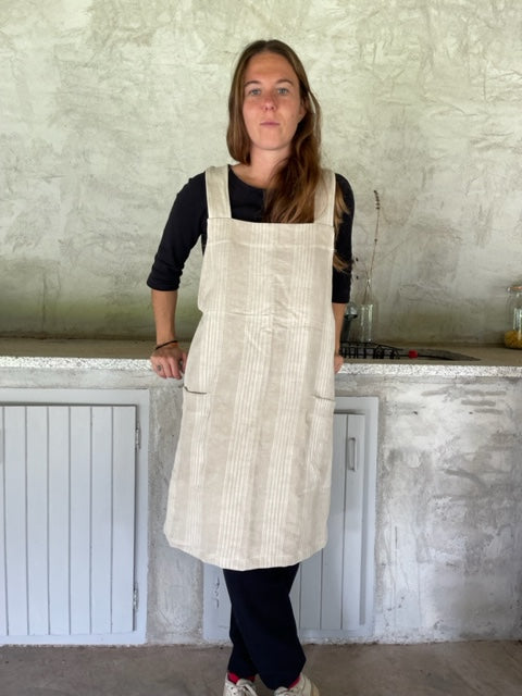 Unique stitched linen Apron