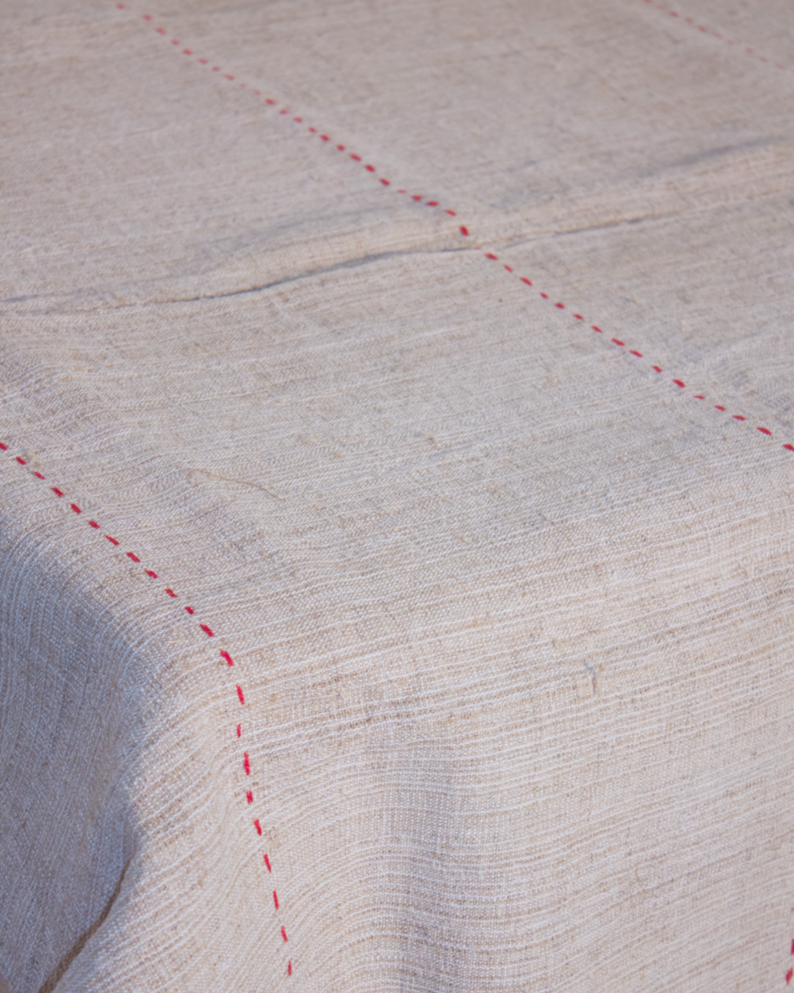 Hand - stitched Linen Tablecloth #002