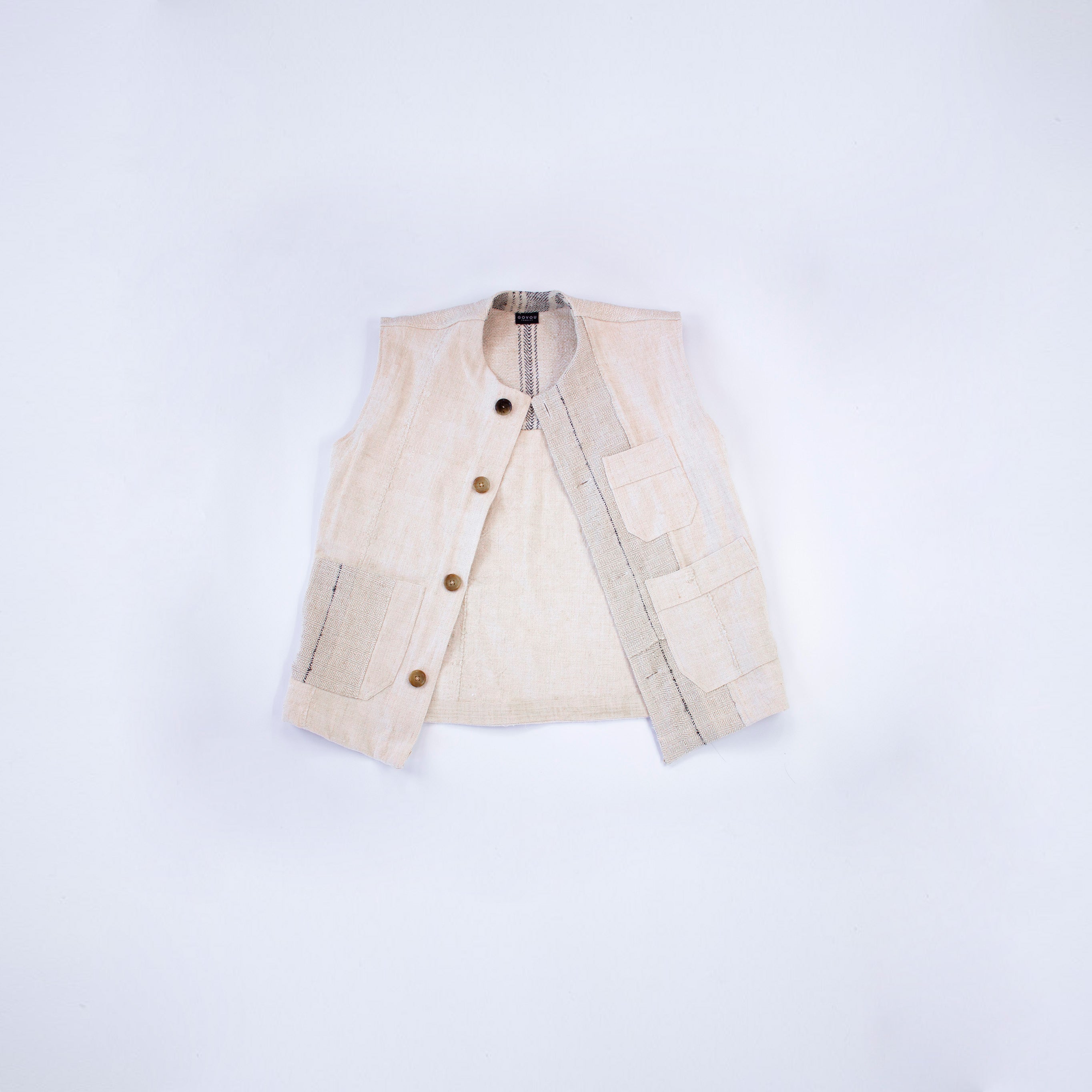 Hemp Quilt Black Vest