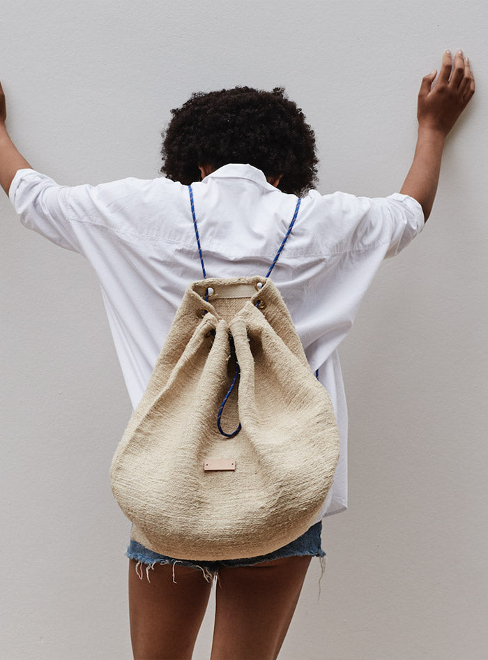 Back - Pack handcrafted  from a 100 years old hemp grain sack in Barcelona