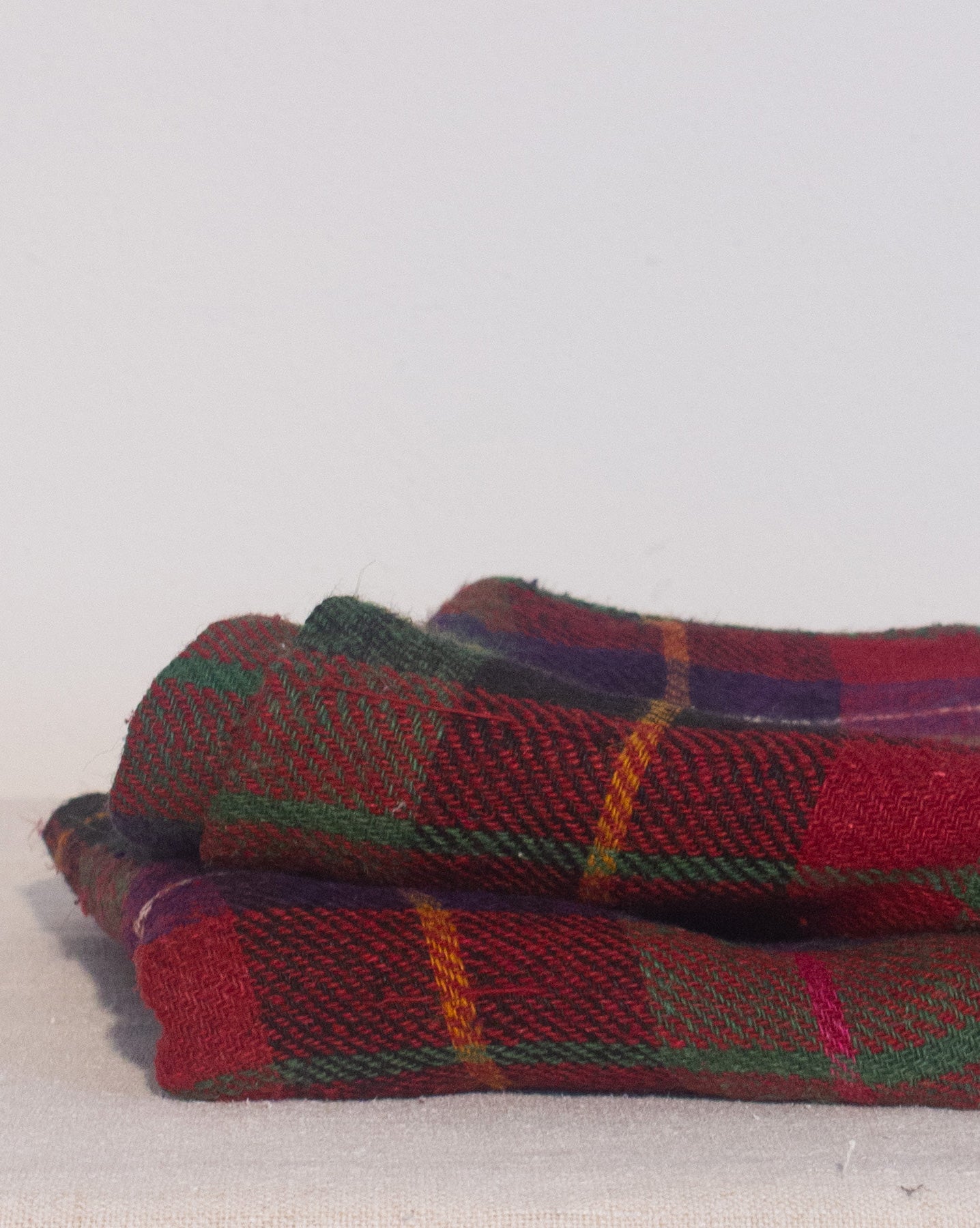 Mixed Checkered Wool Throw