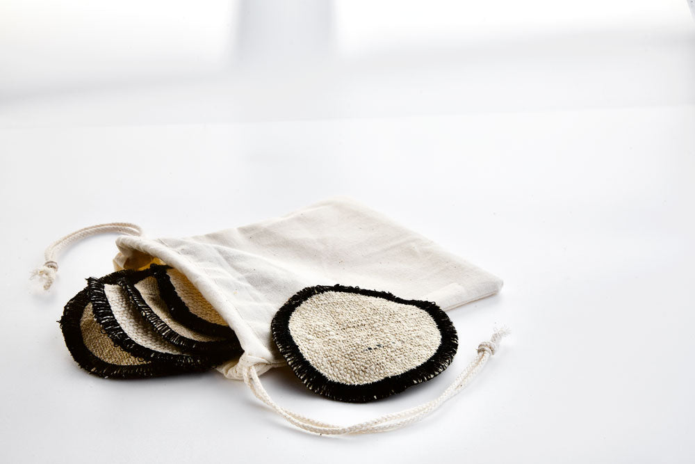 Natural Exfoliating Pad with cleansing emulsion Rose & Bamboo