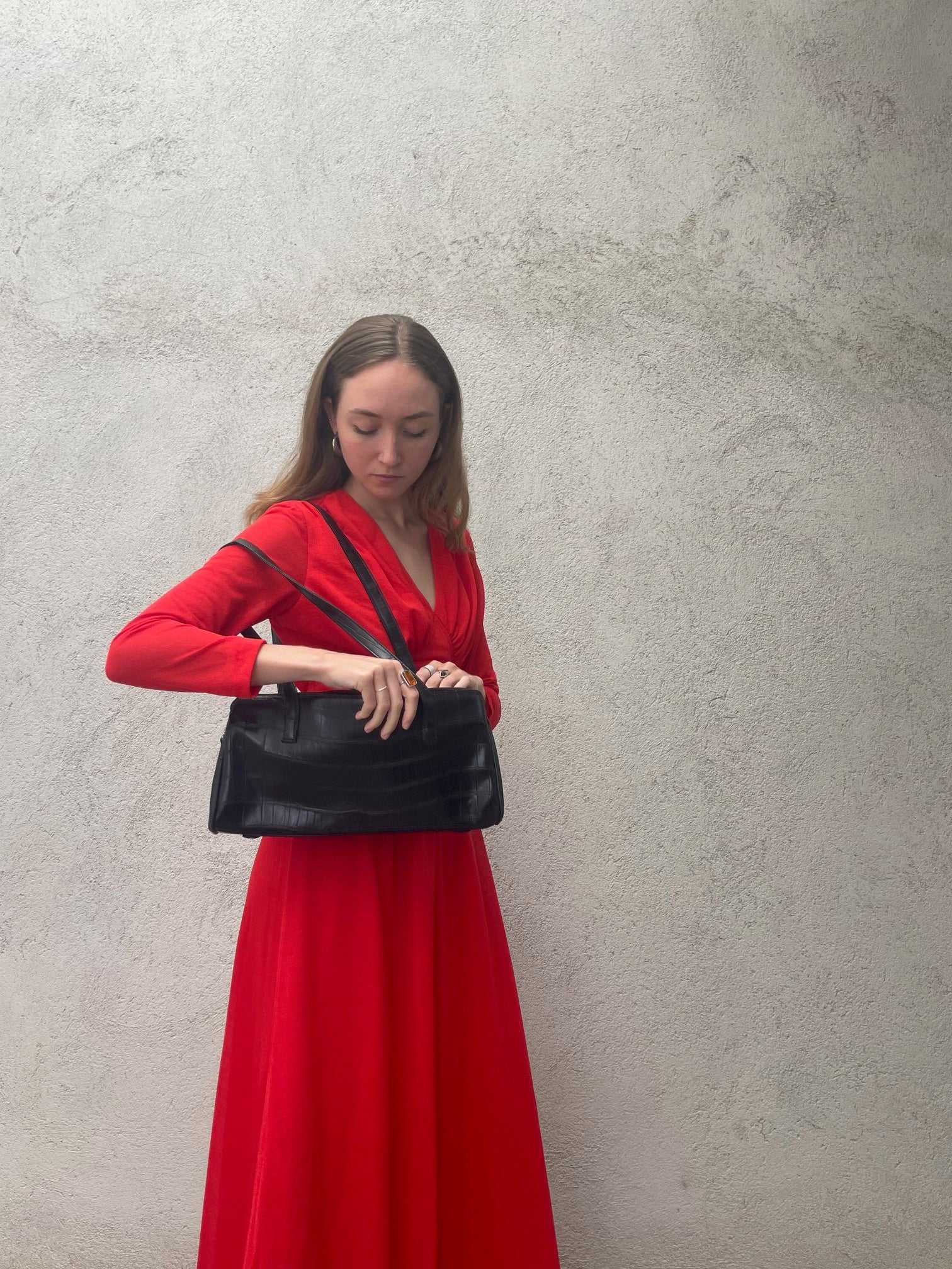 Vintage  Black - Leather Shoulder Bag