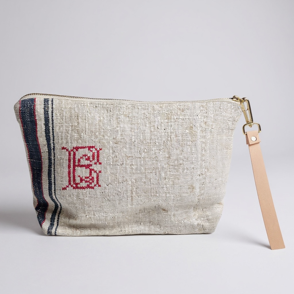 Initial  Linen Pouch