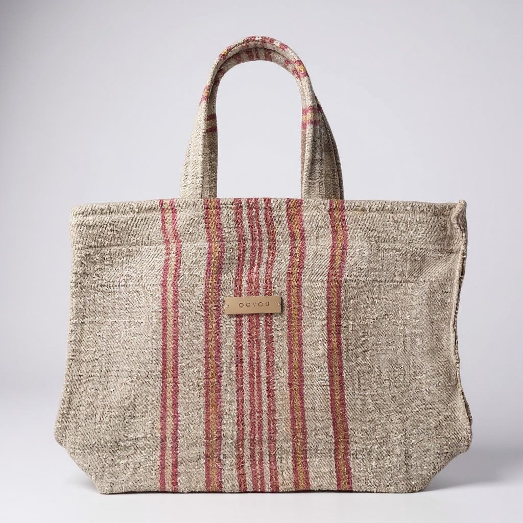 Basic Shopper Red & Brown - M