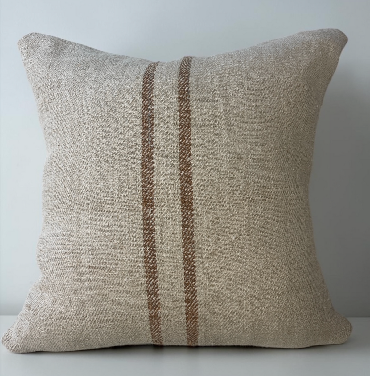 Brown Linen Pillow  V.