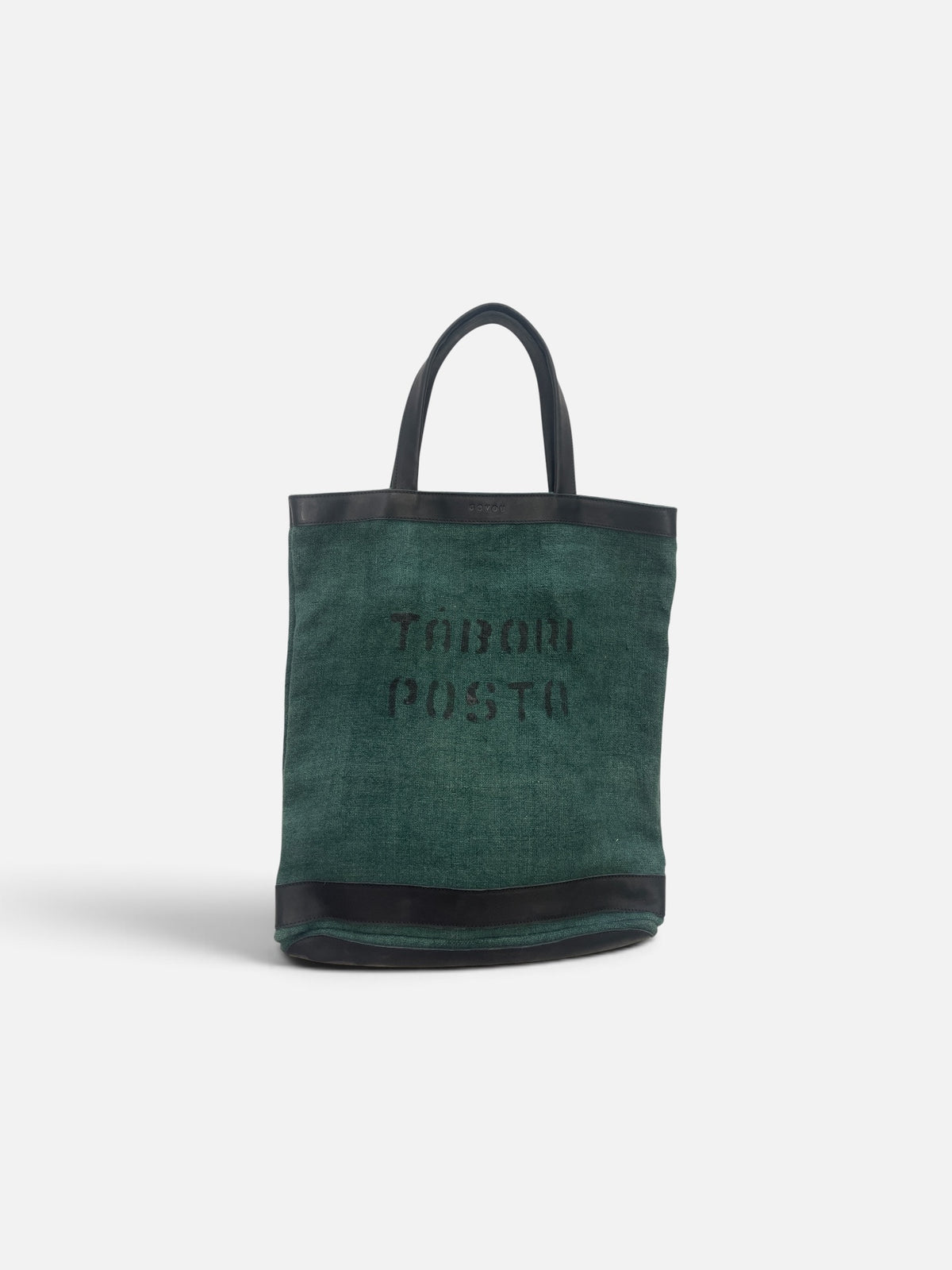 VINTAGE GREEN LINEN BAG