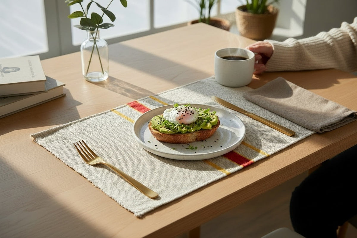 Red & yellow  Linen Placemats
