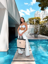 HEMP BLACK & WHITE  TOTE