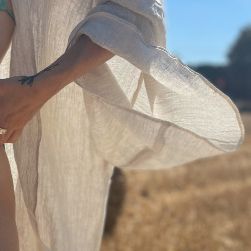 Neutral Linen Kimono & Bag