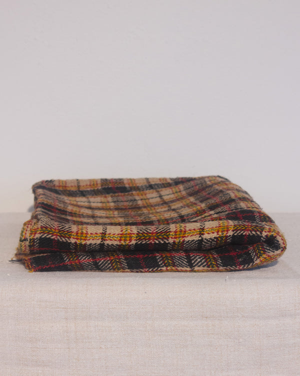 Brown  checkered Wool Throw
