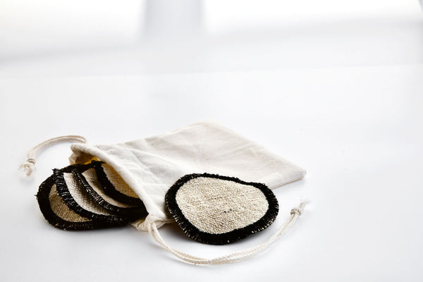 Natural Exfoliating Pad  with cleansing emulsion Rose & Bamboo